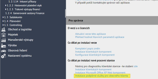 Instalace služby